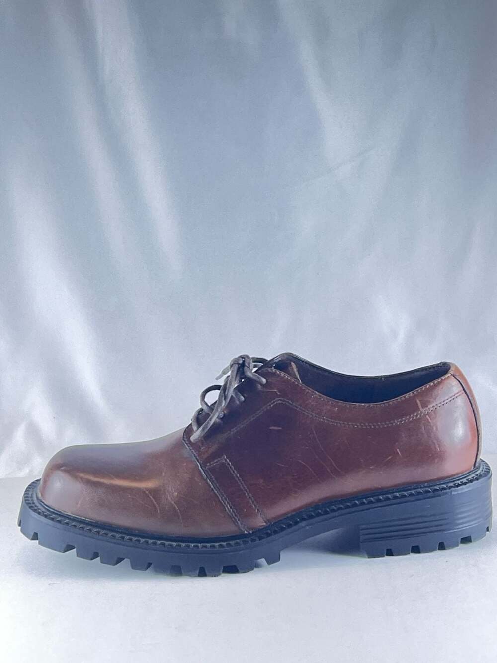 Vtg G H Bass Ziggy T362 Chunky Lug Sole Oxford Mens 11M Leather 90s Y2K Grunge